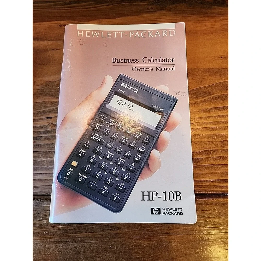 Vintage HP 10B BUSINESS Calculator With‎ Manual, 1987, For Parts, Doesn't Work